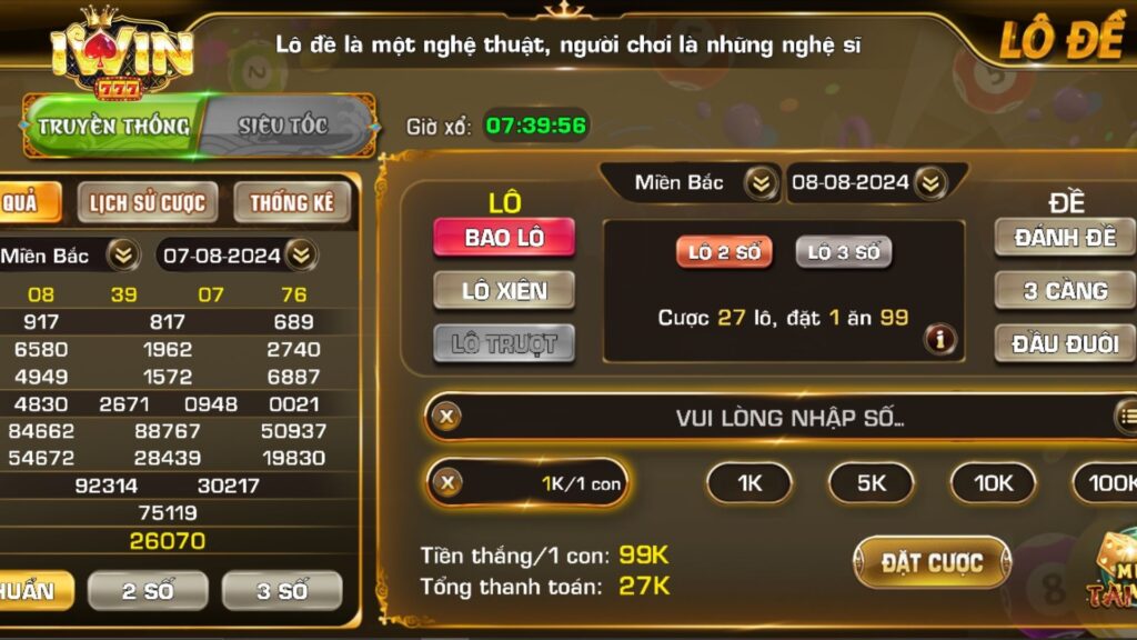 Game lô đề xổ số